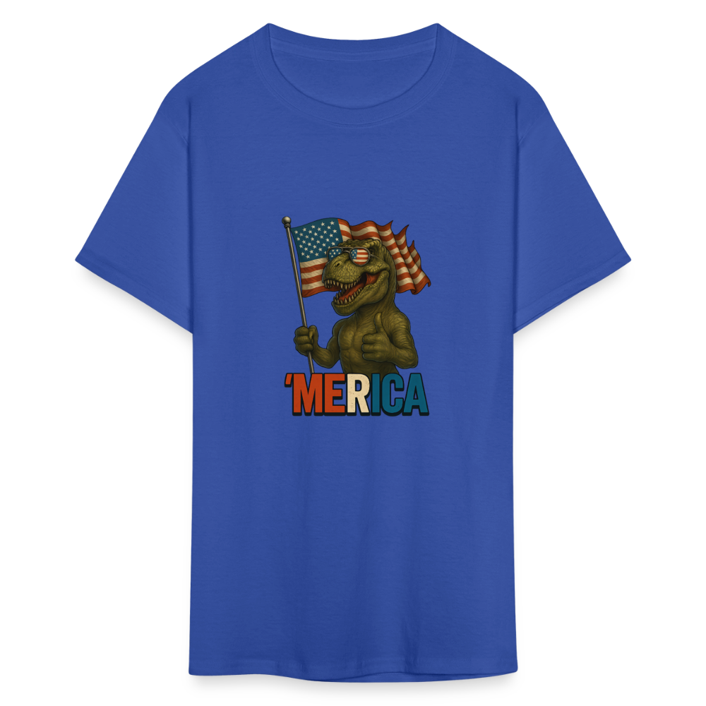 Thumbs Up Merica T Rex 4th of July Funny and Patriotic Unisex Classic T-Shirt - royal blue