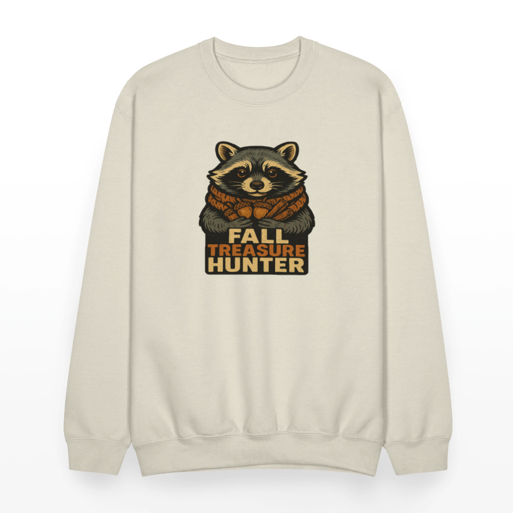 Raccoon Fall Treasure Hunter Crewneck Sweatshirt - Sand