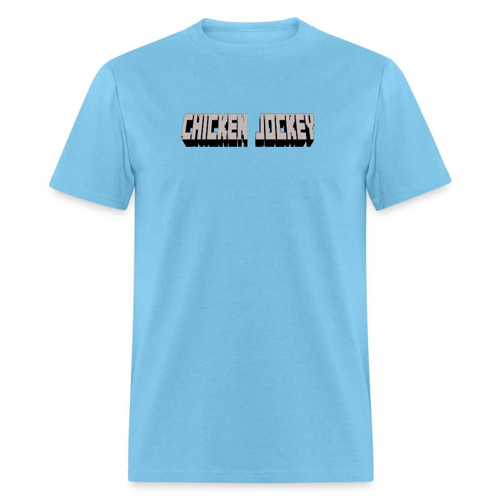 Chicken Jockey Gray Unisex Classic T-Shirt - aquatic blue