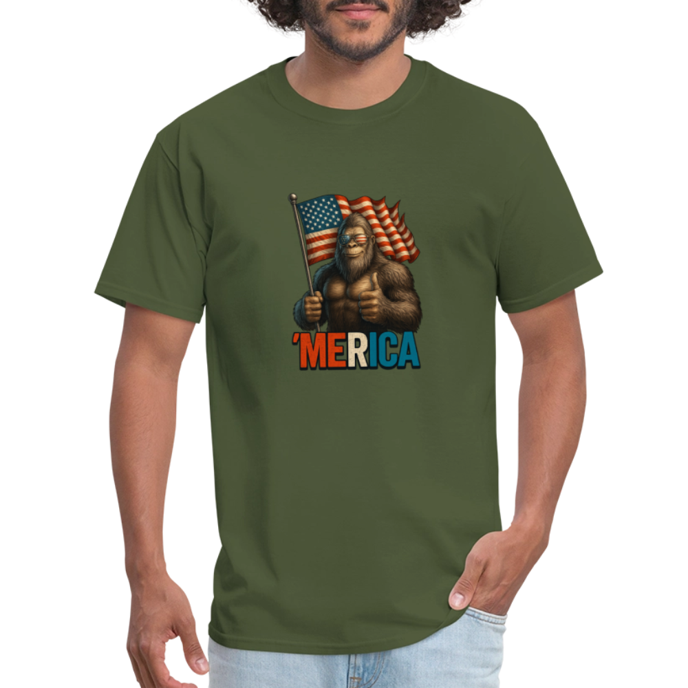 Thumbs Up Merica Big Foot 4th of July Funny and Patriotic Unisex Classic T-Shirt - military green