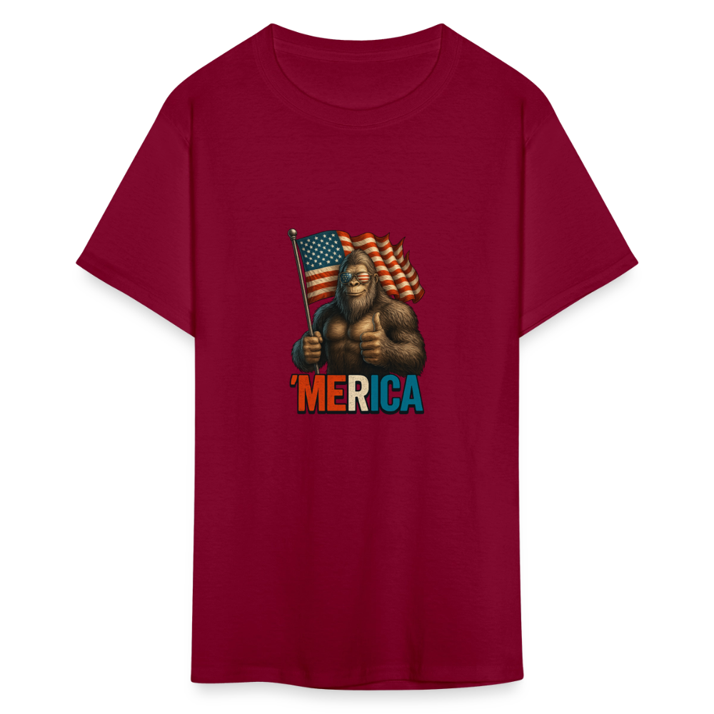 Thumbs Up Merica Big Foot 4th of July Funny and Patriotic Unisex Classic T-Shirt - burgundy