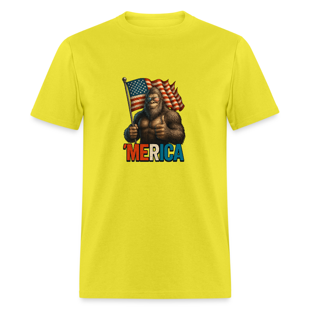 Thumbs Up Merica Big Foot 4th of July Funny and Patriotic Unisex Classic T-Shirt - yellow