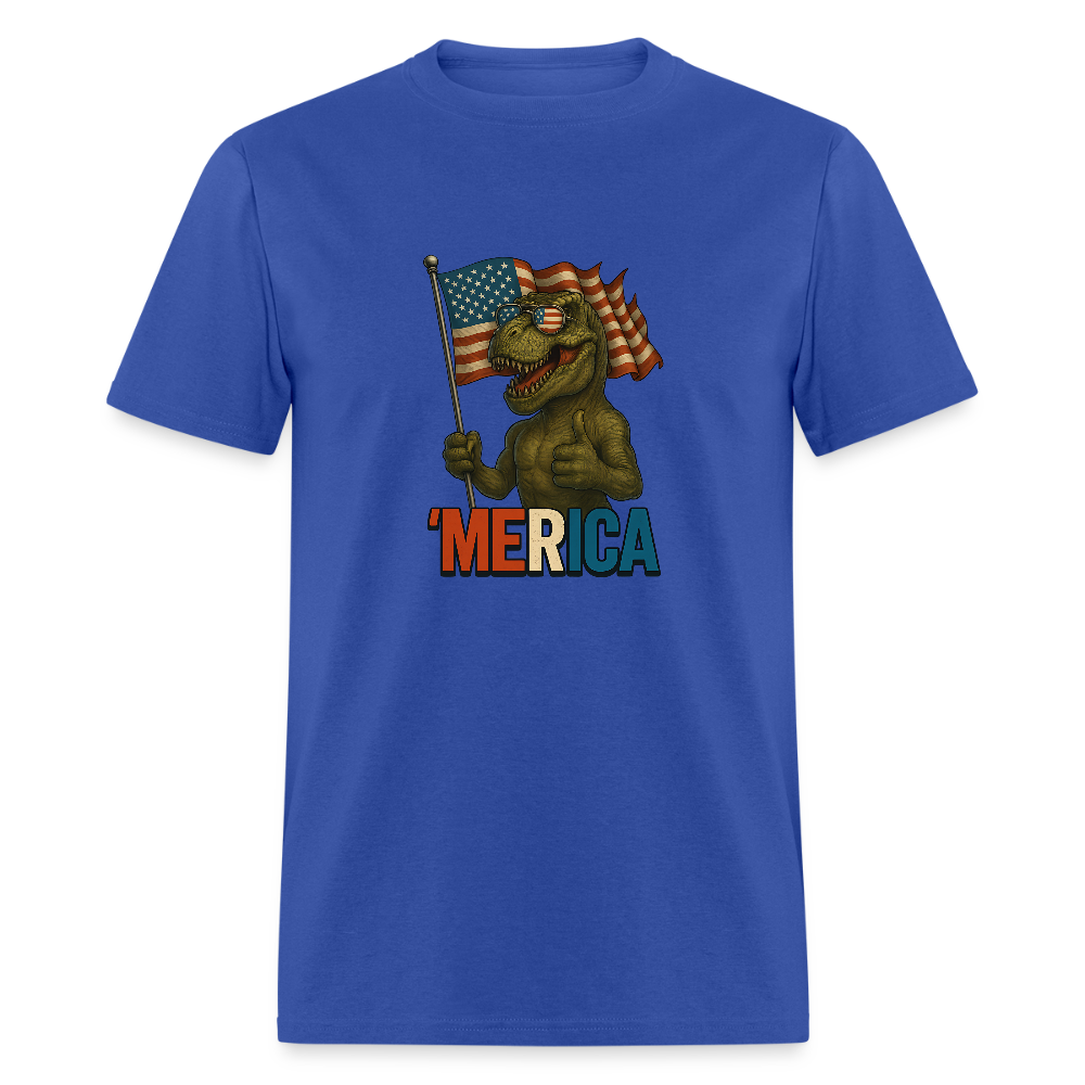 Thumbs Up Merica T Rex 4th of July Funny and Patriotic Unisex Classic T-Shirt - royal blue