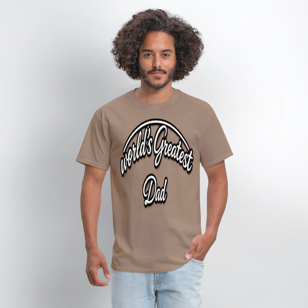 Dad Appreciation T Shirt: Worlds Greatest Dad Script - safari