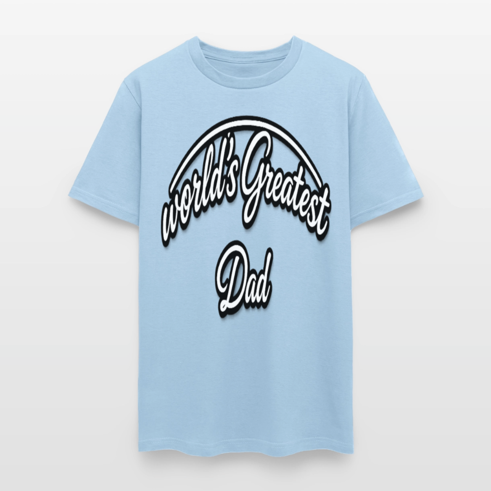 Dad Appreciation T Shirt: Worlds Greatest Dad Script - powder blue