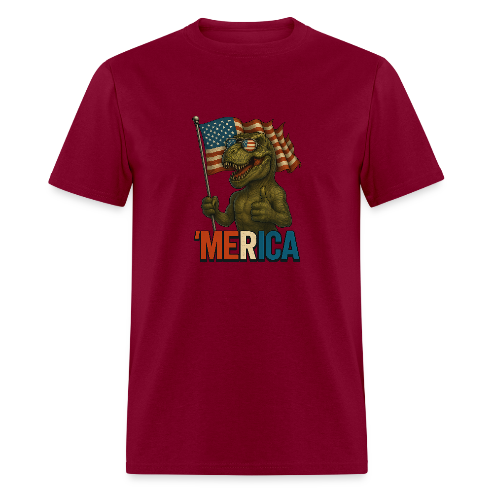 Thumbs Up Merica T Rex 4th of July Funny and Patriotic Unisex Classic T-Shirt - burgundy