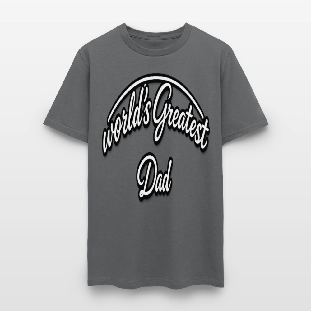 Dad Appreciation T Shirt: Worlds Greatest Dad Script - charcoal
