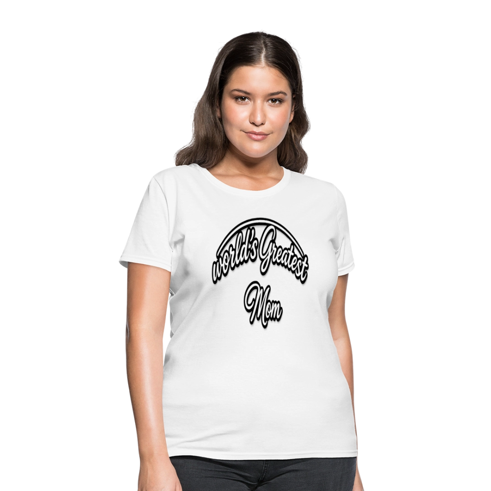 World's Greatest Mom Script Quote Women's T-Shirt - white