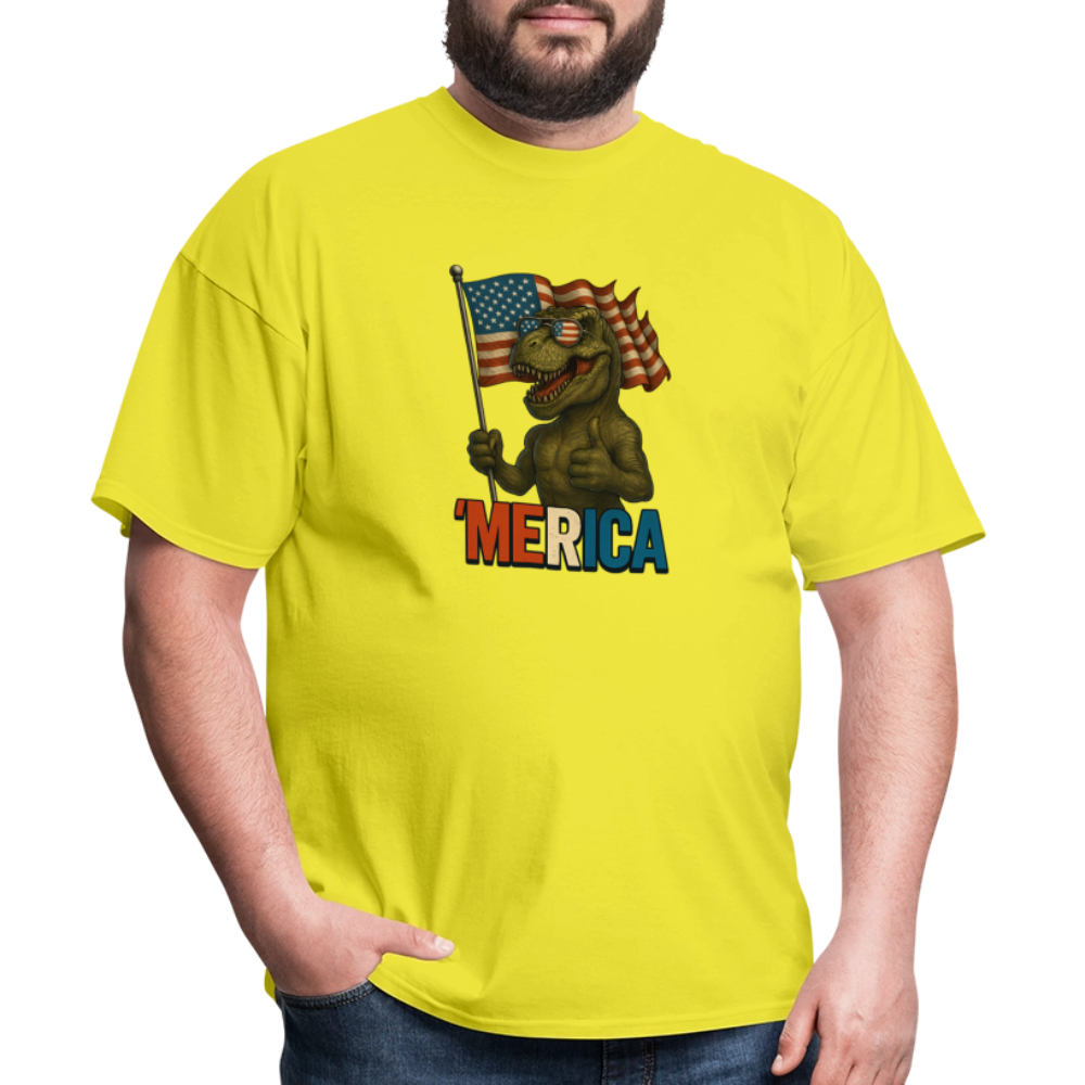 Thumbs Up Merica T Rex 4th of July Funny and Patriotic Unisex Classic T-Shirt - yellow