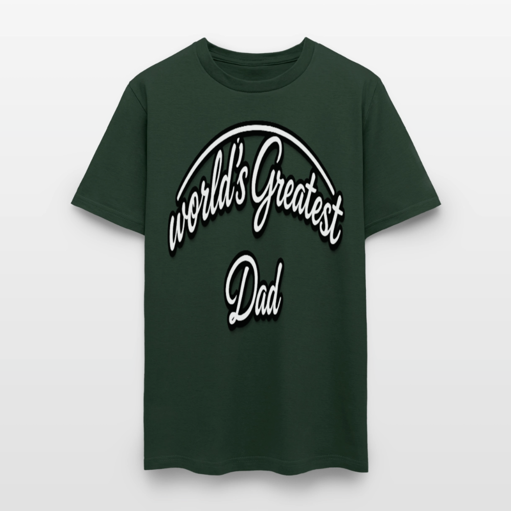Dad Appreciation T Shirt: Worlds Greatest Dad Script - forest green