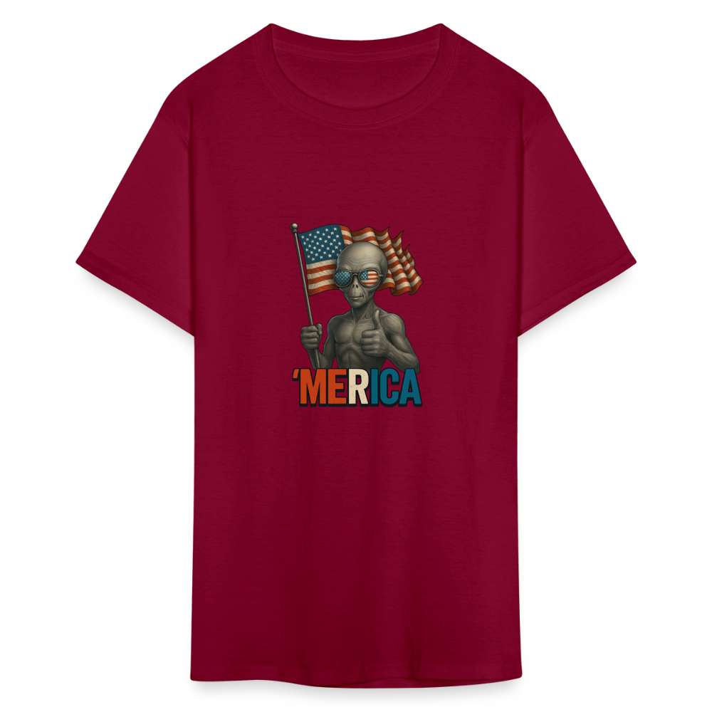 Thumbs Up Merica Alien 4th of July Funny and Patriotic Unisex Classic T-Shirt - burgundy