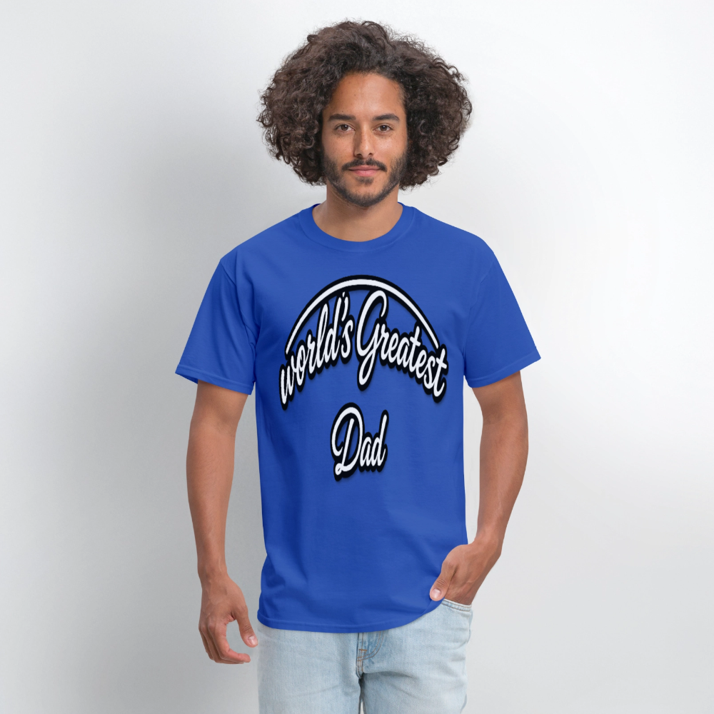 Dad Appreciation T Shirt: Worlds Greatest Dad Script - royal blue