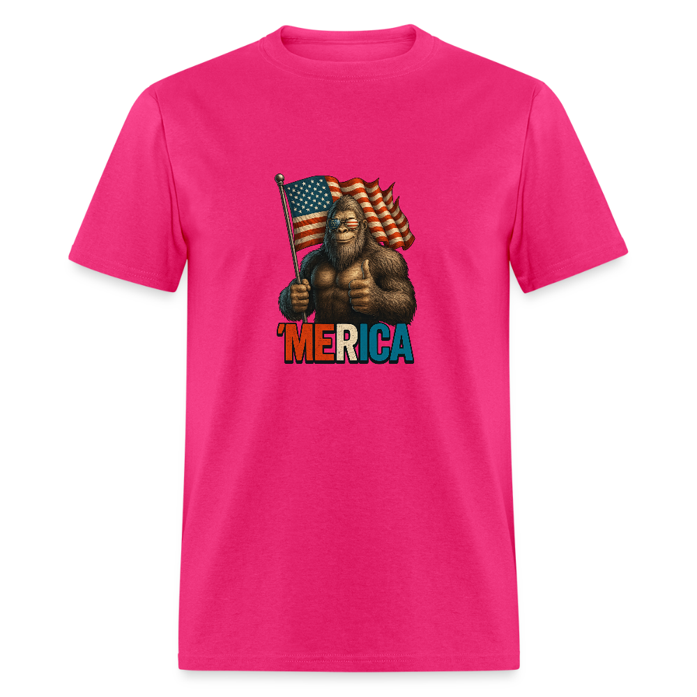 Thumbs Up Merica Big Foot 4th of July Funny and Patriotic Unisex Classic T-Shirt - fuchsia