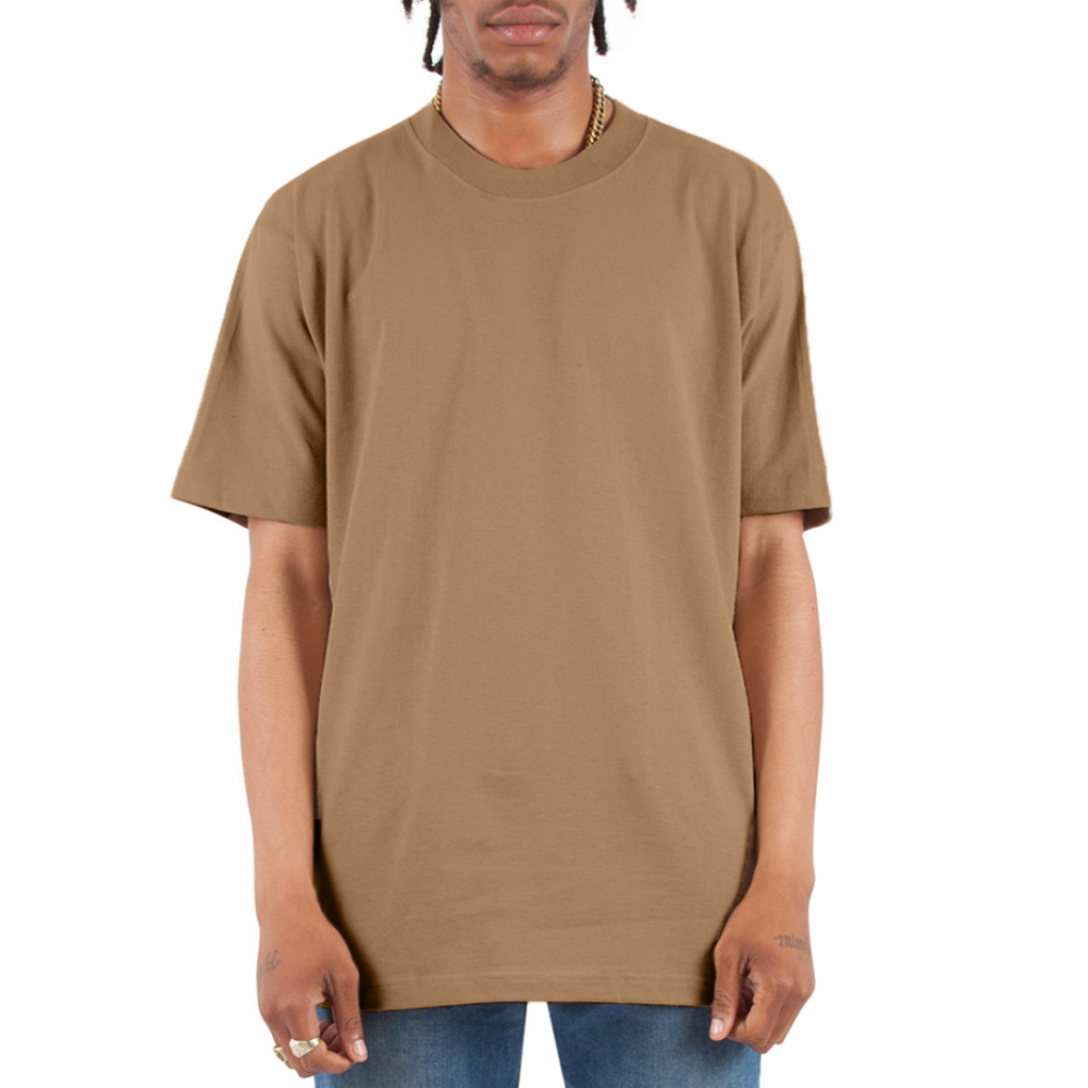 Customizable Unisex Oversized Heavyweight T-Shirt ADD YOUR OWN PHOTO, IMAGES, DESIGNS, QUOTES AND MORE - khaki