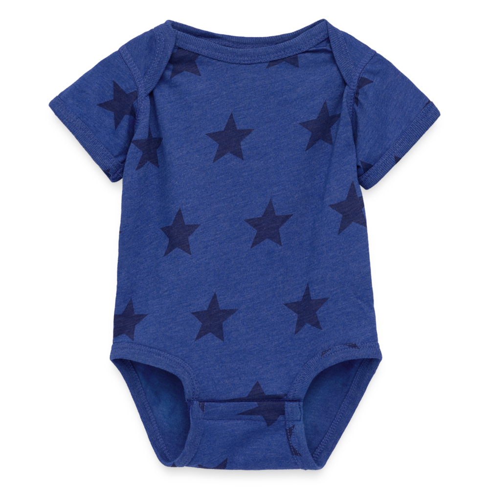 Customizable Baby 5 Star Print One Piece ADD YOUR OWN PHOTO, IMAGES, DESIGNS, QUOTES AND MORE - royal star