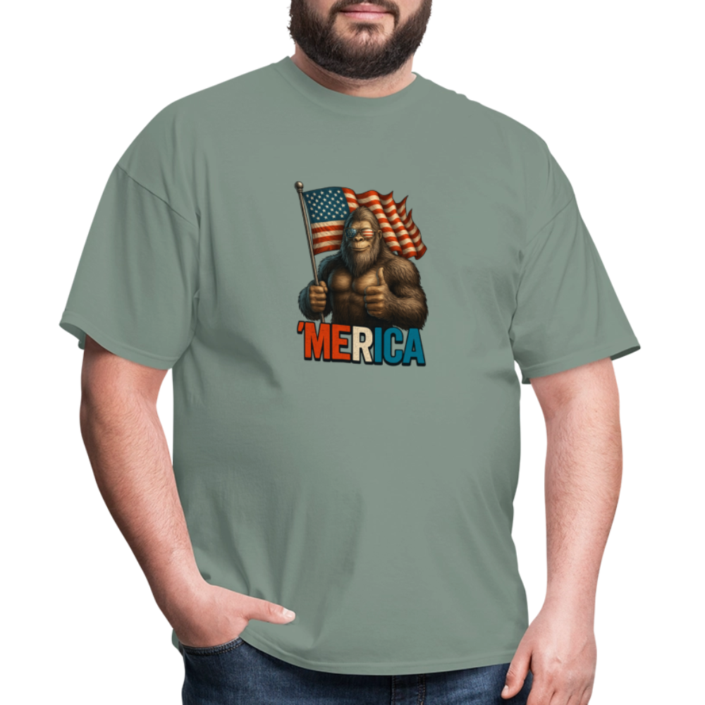 Thumbs Up Merica Big Foot 4th of July Funny and Patriotic Unisex Classic T-Shirt - sage