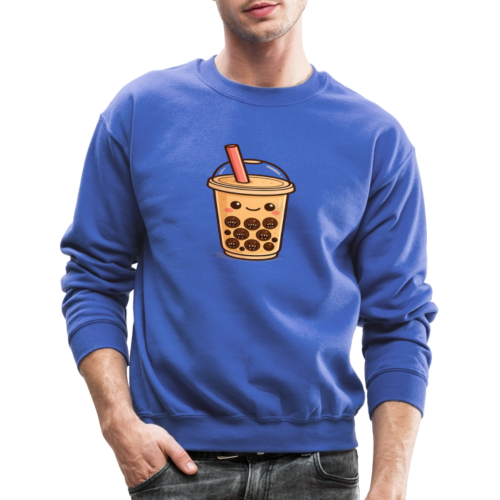 Kawaii Bubble Tea Monster Meme Crewneck Sweatshirt - royal blue