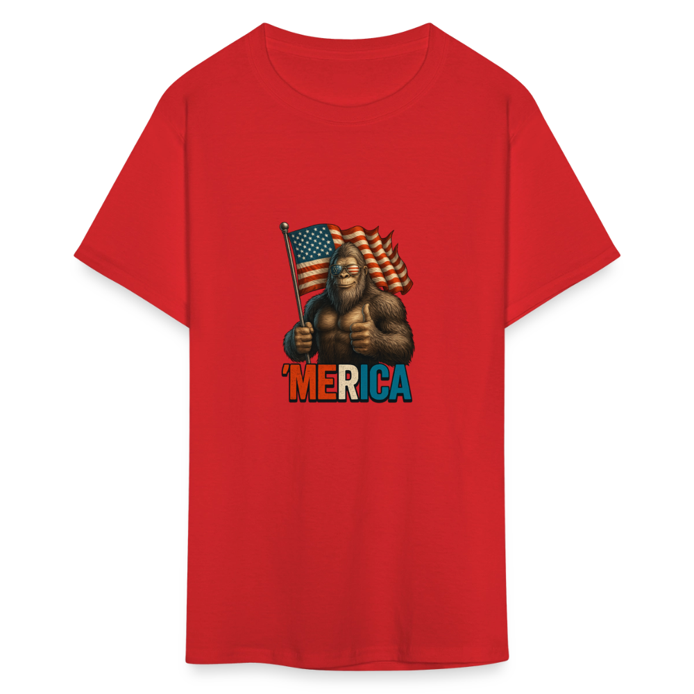 Thumbs Up Merica Big Foot 4th of July Funny and Patriotic Unisex Classic T-Shirt - red