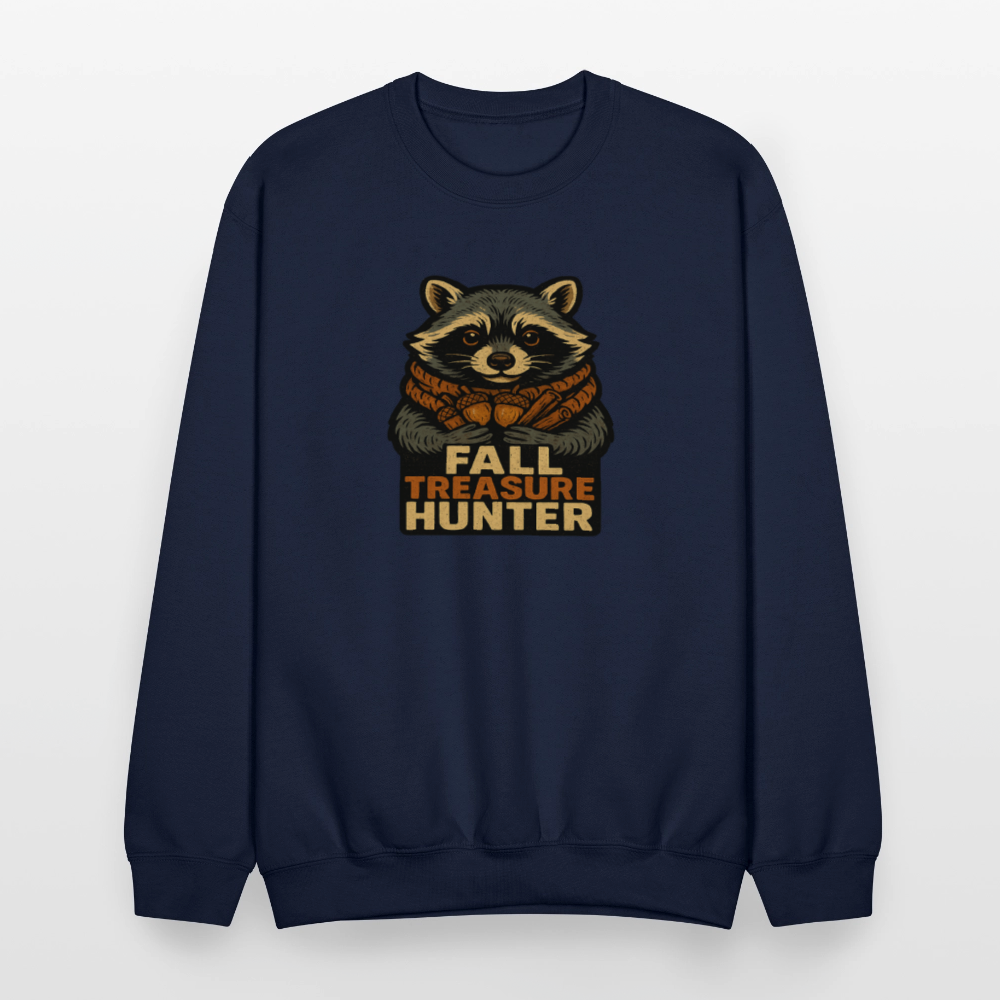 Raccoon Fall Treasure Hunter Crewneck Sweatshirt - navy