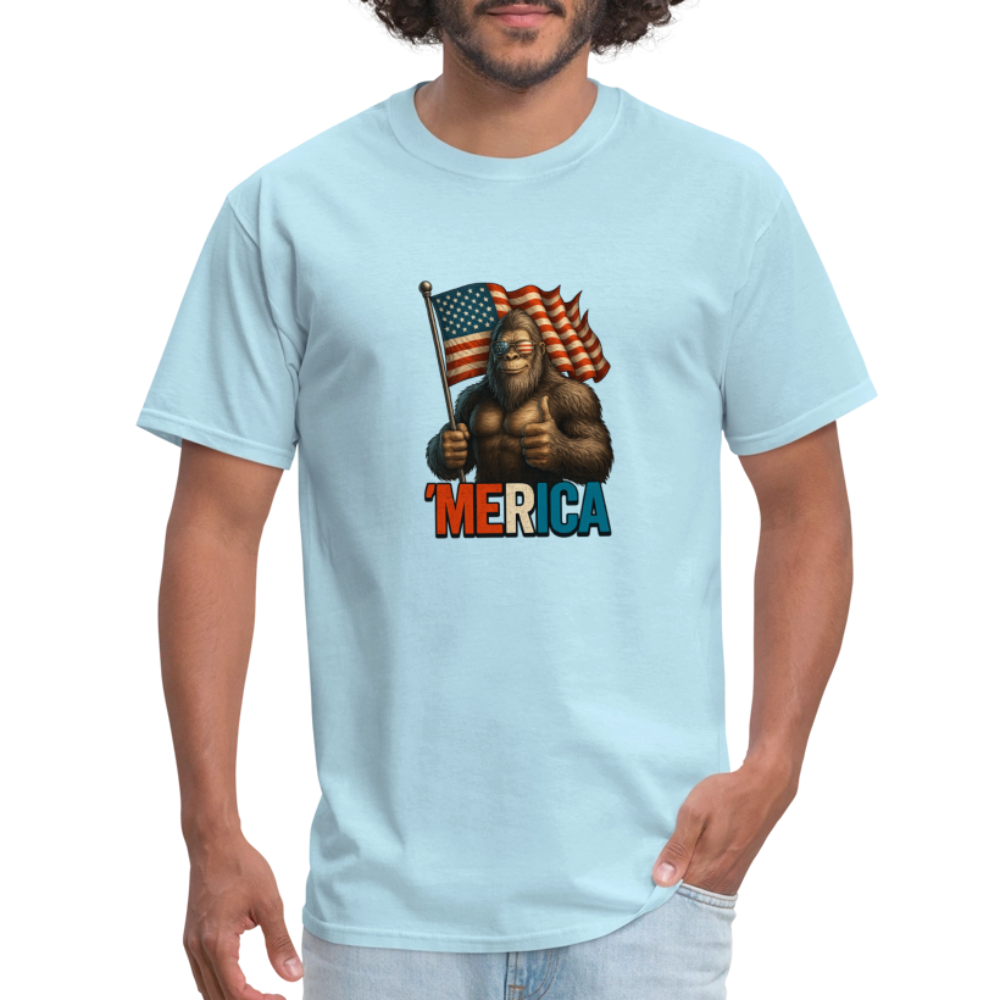 Thumbs Up Merica Big Foot 4th of July Funny and Patriotic Unisex Classic T-Shirt - powder blue