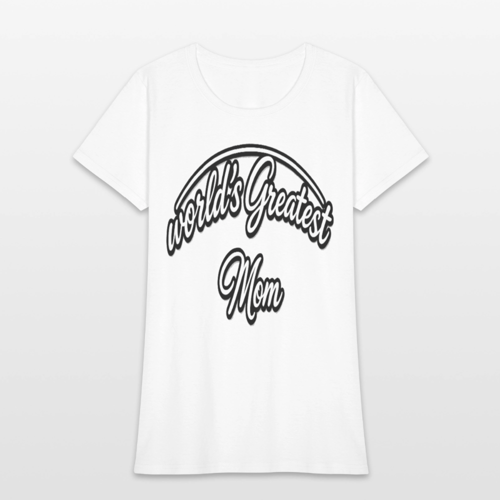 World's Greatest Mom Script Quote Women's T-Shirt - white
