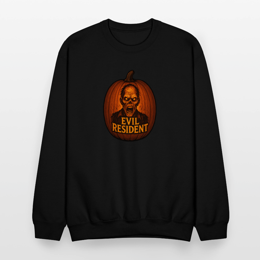 Evil Resident Zombie Pumpkin Halloween Art Crewneck Sweatshirt - black