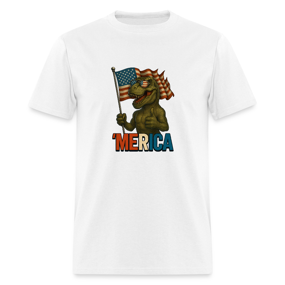 Thumbs Up Merica T Rex 4th of July Funny and Patriotic Unisex Classic T-Shirt - white
