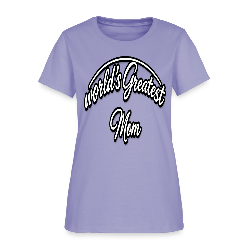 World's Greatest Mom Script Quote Women's T-Shirt - lavender