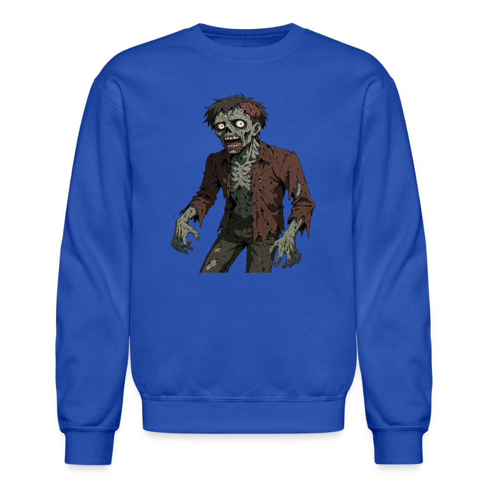 Creepy Zombie Horror Art Crewneck Sweatshirt - royal blue