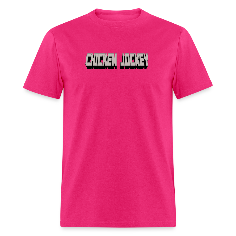 Chicken Jockey Gray Unisex Classic T-Shirt - fuchsia