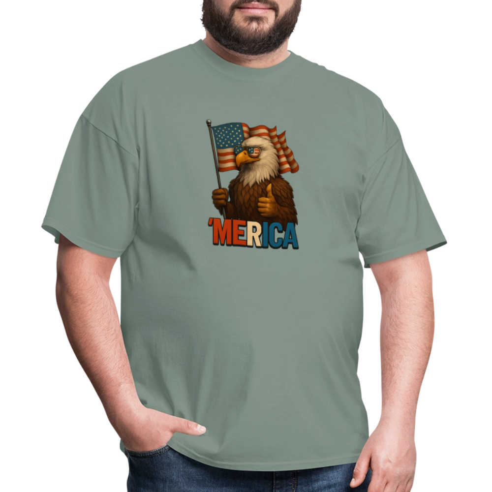 Thumbs Up Merica Eagle 4th of July Funny and Patriotic Unisex Classic T-Shirt - sage