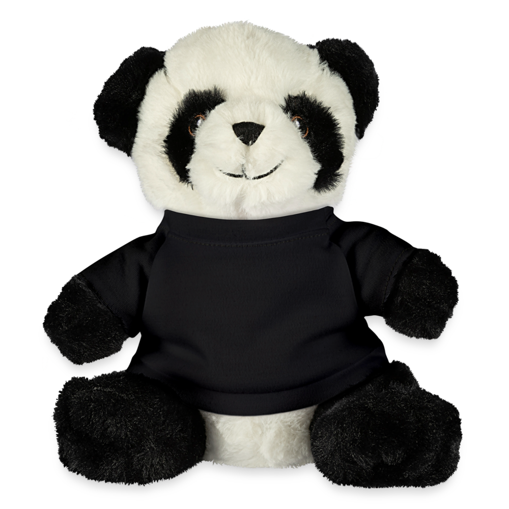 Customizable Panda Bear Plushie ADD YOUR OWN PHOTO, IMAGES, DESIGNS, QUOTES AND MORE - black