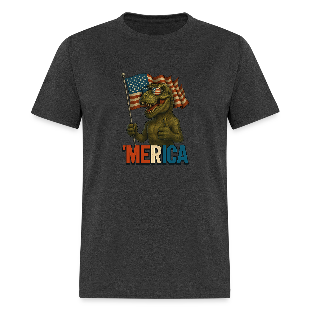 Thumbs Up Merica T Rex 4th of July Funny and Patriotic Unisex Classic T-Shirt - heather black