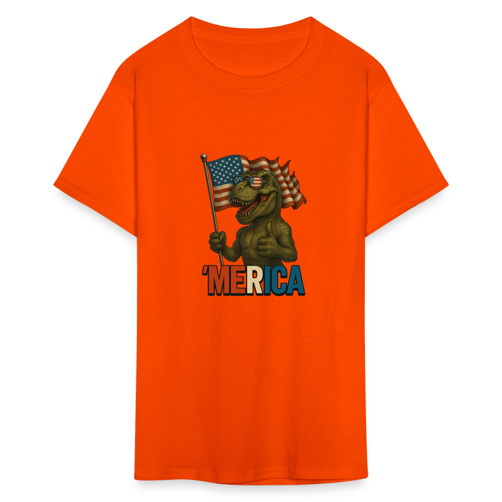 Thumbs Up Merica T Rex 4th of July Funny and Patriotic Unisex Classic T-Shirt - orange