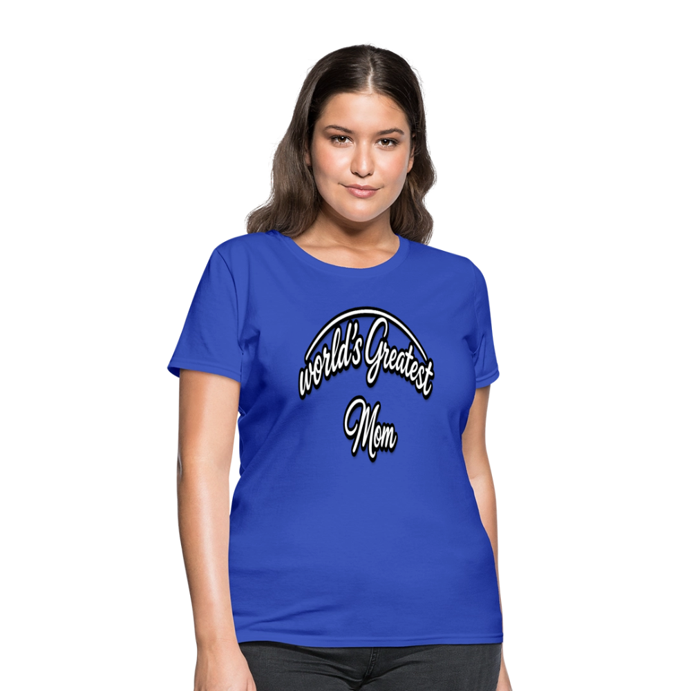 World's Greatest Mom Script Quote Women's T-Shirt - royal blue