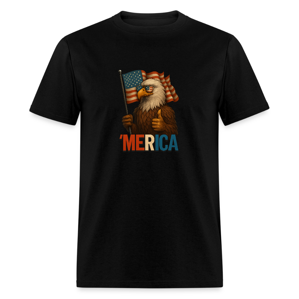 Thumbs Up Merica Eagle 4th of July Funny and Patriotic Unisex Classic T-Shirt - black