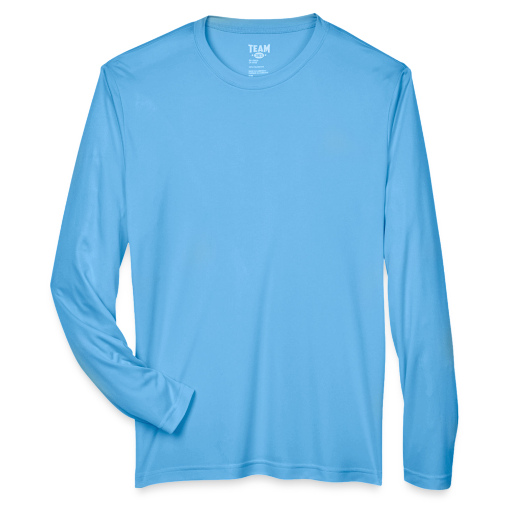 Customizable Men's Zone Performance Long-Sleeve T-Shirt ADD YOUR OWN PHOTO, IMAGES, DESIGNS, QUOTES AND MORE - light blue