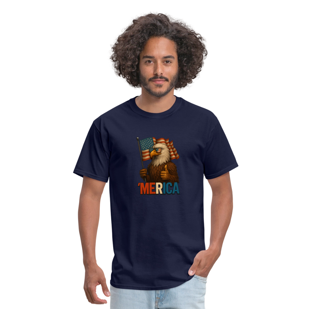 Thumbs Up Merica Eagle 4th of July Funny and Patriotic Unisex Classic T-Shirt - navy