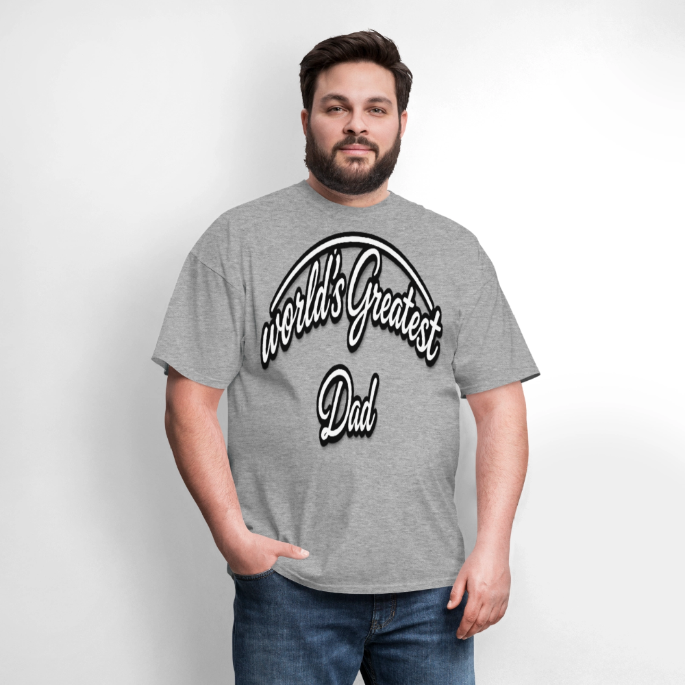 Dad Appreciation T Shirt: Worlds Greatest Dad Script - heather gray