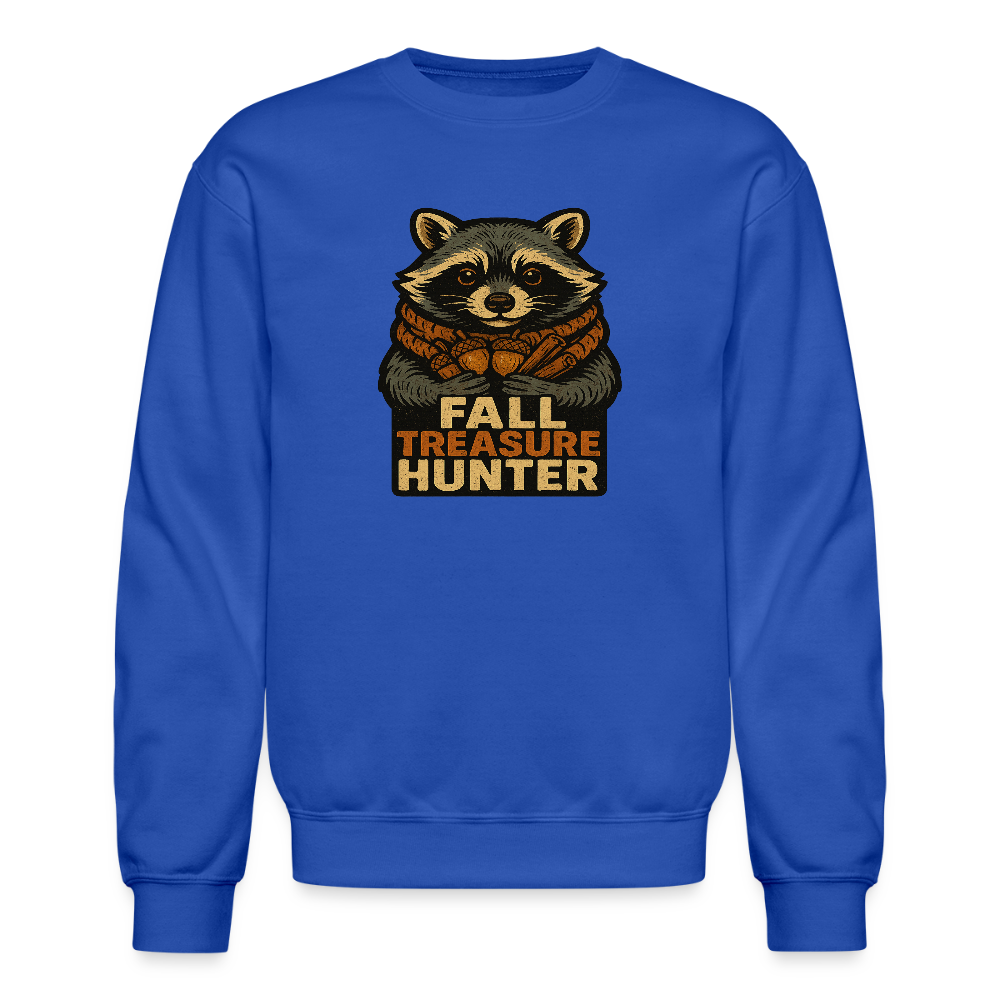 Raccoon Fall Treasure Hunter Crewneck Sweatshirt - royal blue