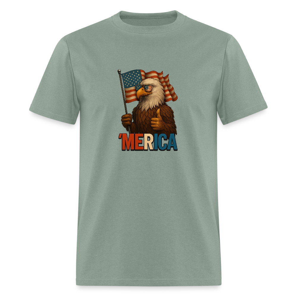 Thumbs Up Merica Eagle 4th of July Funny and Patriotic Unisex Classic T-Shirt - sage