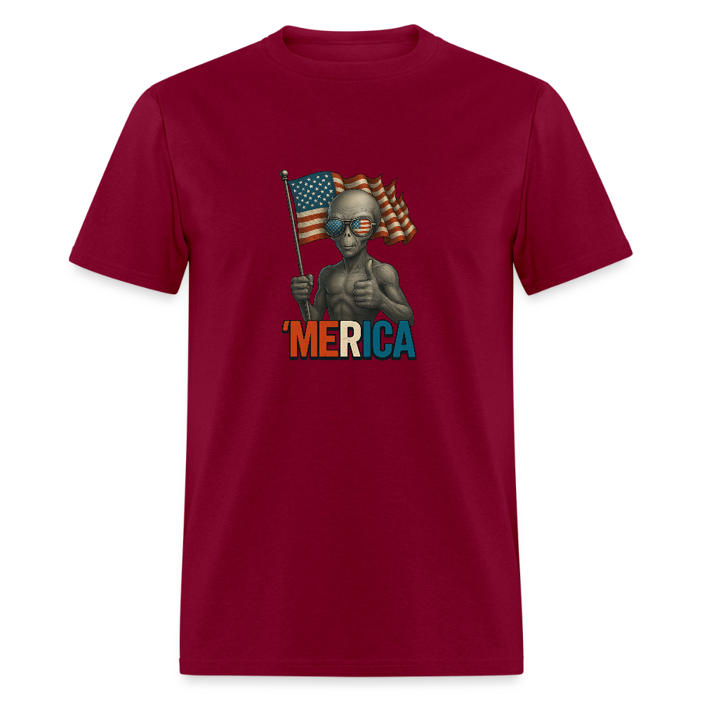 Thumbs Up Merica Alien 4th of July Funny and Patriotic Unisex Classic T-Shirt - burgundy