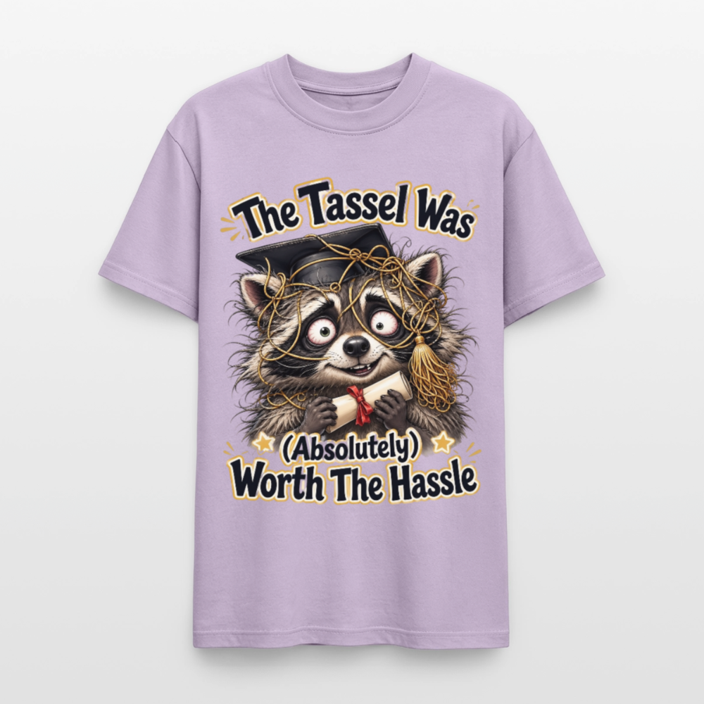 Funny Raccoon Graduation Design, Tassel Worth the Hassle Graduate Gift, Cute Animal Commencement Humor for Seniors & Students Gildan Ultra Cotton Adult T-Shirt - orchid
