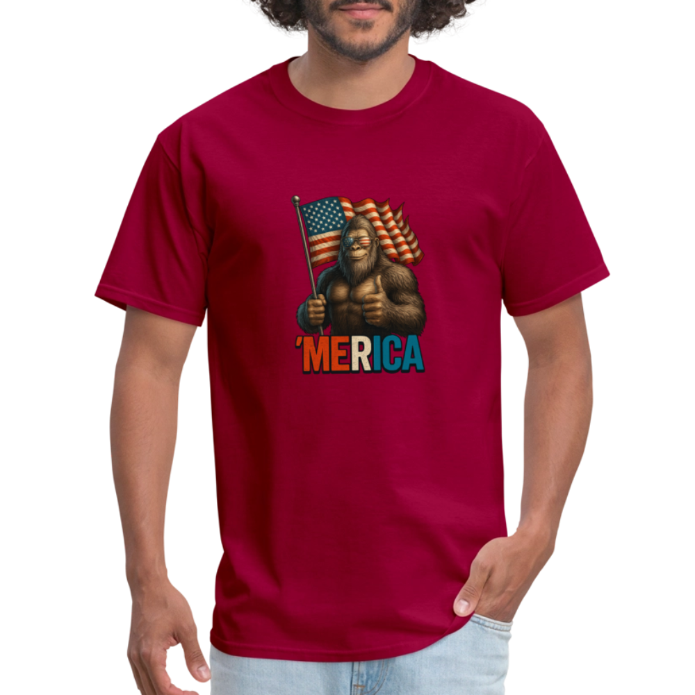 Thumbs Up Merica Big Foot 4th of July Funny and Patriotic Unisex Classic T-Shirt - dark red