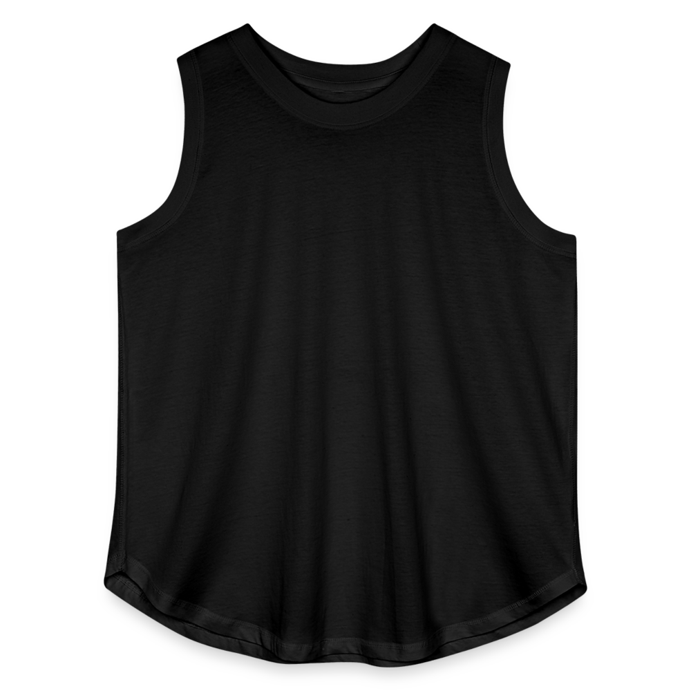Customizable Women's Curvy Relaxed Tank Top ADD YOUR OWN PHOTO, IMAGES, DESIGNS, QUOTES AND MORE - black