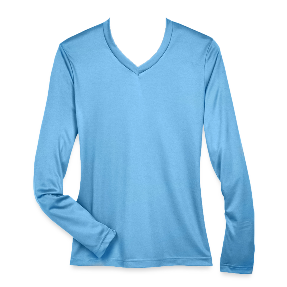 Customizable Ladies' Zone Performance Long-Sleeve T-Shirt ADD YOUR OWN PHOTO, IMAGES, DESIGNS, QUOTES AND MORE - light blue