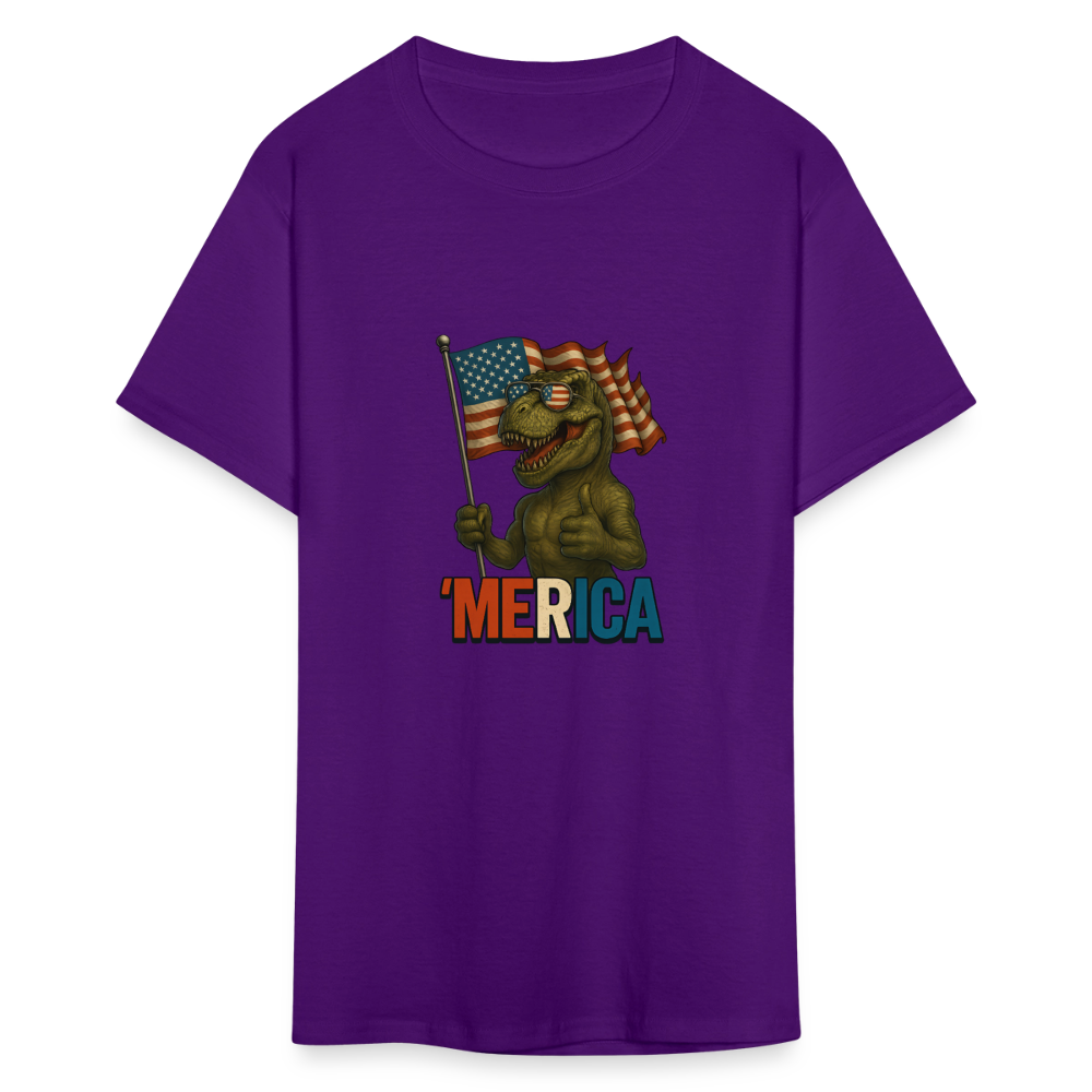 Thumbs Up Merica T Rex 4th of July Funny and Patriotic Unisex Classic T-Shirt - purple