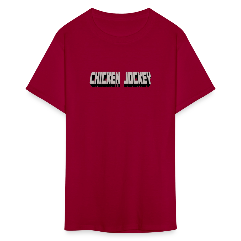 Chicken Jockey Gray Unisex Classic T-Shirt - dark red