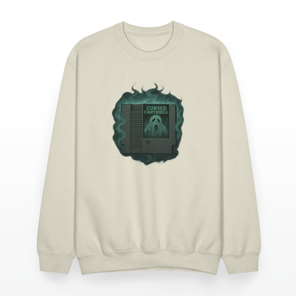 Haunted Retro Gamer Cursed Cartridge Crewneck Sweatshirt - Sand