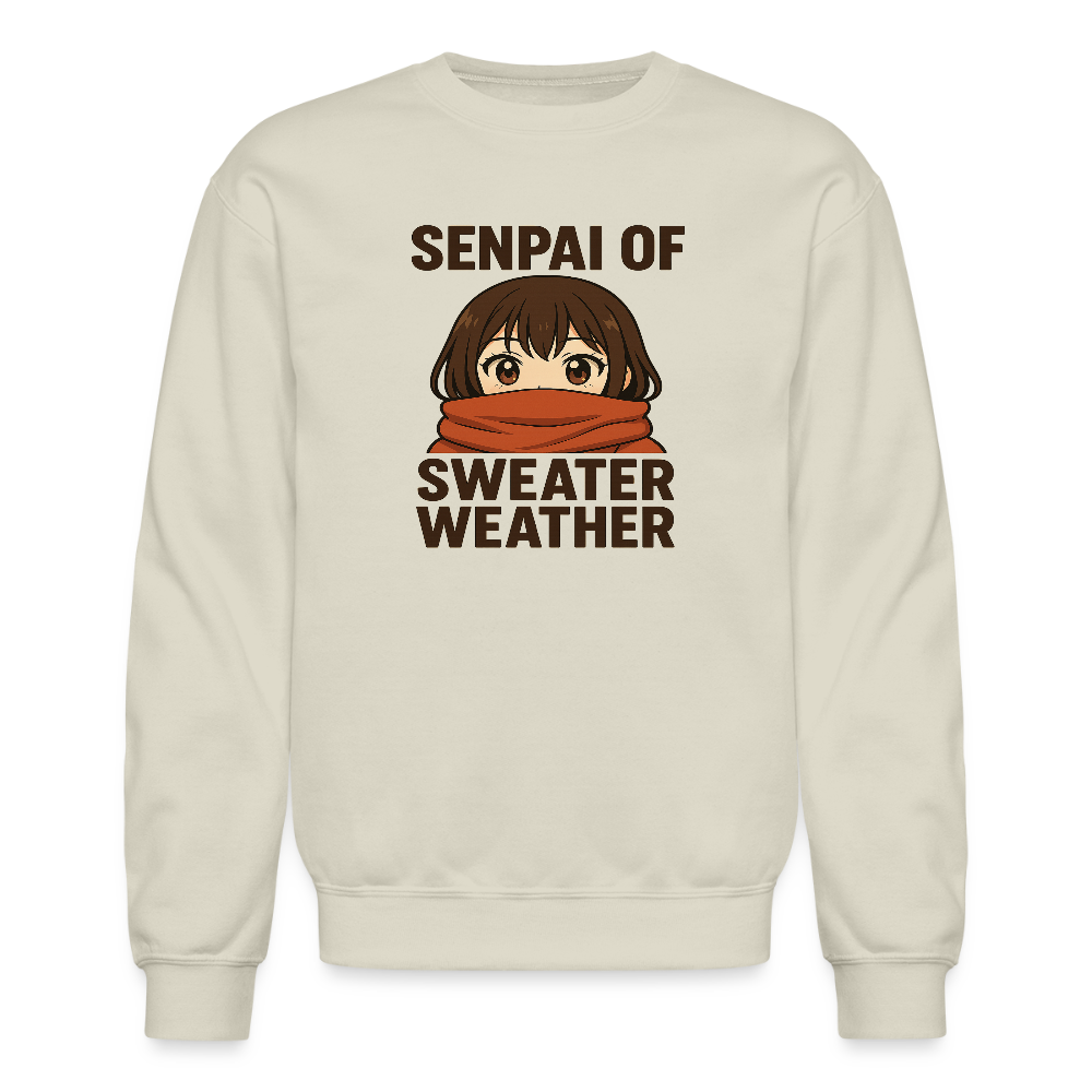 Senpai of Sweater Weather Anime Meme Crewneck Sweatshirt - Sand
